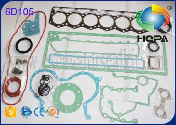Jogo da gaxeta da revisão das peças de motor 6D105 da máquina escavadora de KOMATSU 6D108 6D125-O 6D125-N 6D110