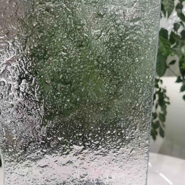 Прозрачное цветочное слитое витражное стекло рельефное с рисунками