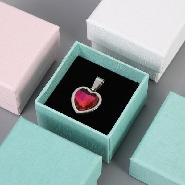Luxury Rigid Paper Jewelry Boxes Black Cardboard Paper Necklace Packaging Box