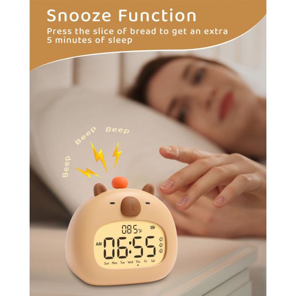 Quartz Motivity Capybara Clock and Unique Design for Kids' Fashion Bedroom Table