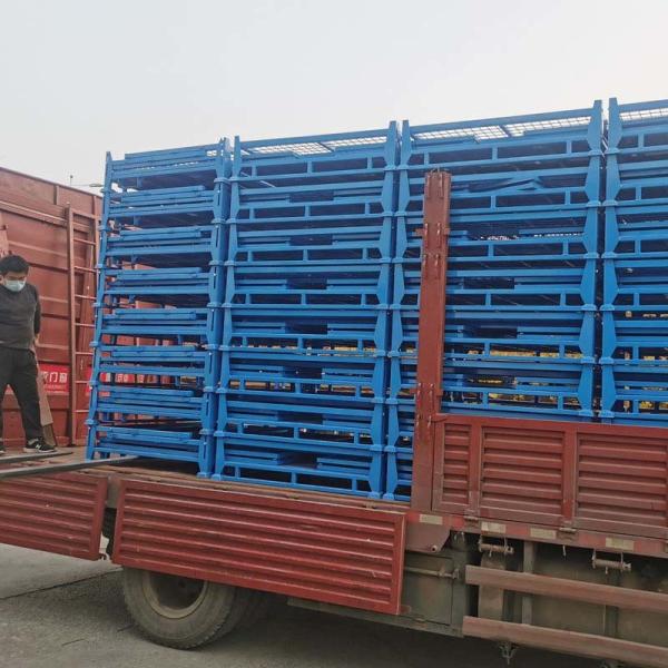 High Strength Steel Heavy Duty Storage Cage Nestable Design For Warehouse Transport