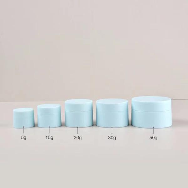 PP Double Wall Round Jar for Face Cream Sample 3g5g10g15g30g Black White Blue Pink Matte Custom Empty Plastic Nail Gel Jar