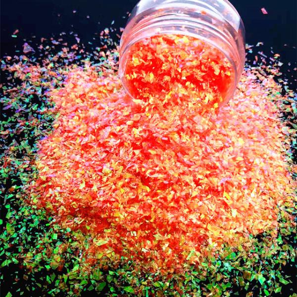 Excellent Nail Art Effect Glitter Flakes Orange Glitter Adds Shine to Your Crafts