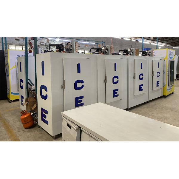 Commercial Outdoor Bagged Ice Storage Freezer, Fan Cooling Ice Cube Freezer