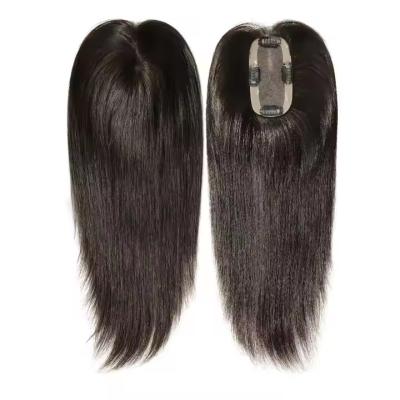Top Quality 100% Remy Hair Women Toupee 14 16 inch natural black fine mono base Human Hair Toppers 6X12cm