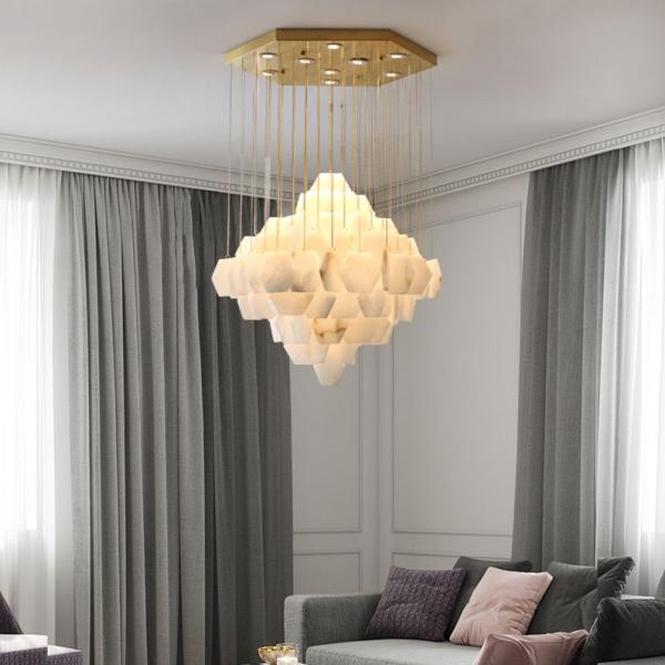 Lámpara de colgante de mármol de diseño moderno.