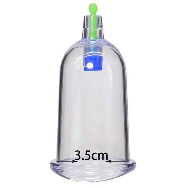 Body Healthcare 3.5cm Chinese Traditional Curve Vaccum Suction Cupping with Pumping Gun