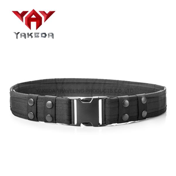 Heavy Duty Tactical Law Enforcement Pistol Belt with Horizontal Dual Magazine Pouches