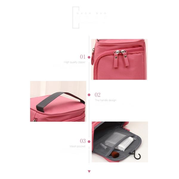 Barrel Shape Round Toiletry Bag Hanging Makeup Organizer Waterproof Travel
