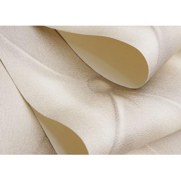 Creamy White Leather Wallpaper , Removable Modern Vinyl Wallpaper PVC
