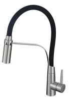Gallons flexibles du robinet 1,8 d'acier inoxydable de noir de cuisine/minute