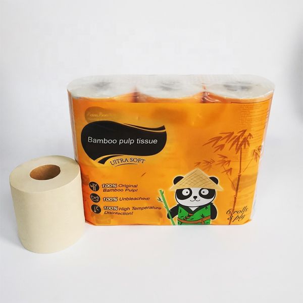 Factory Customized Eco-friendly 4ply Soft Bamboo Toilet Tissue Rolls with Custom Logo Packaging