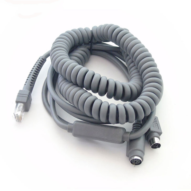 Кабель сканера штрих-кода LS2208 LS4208, 5 м, спиральный клин для клавиатуры PS2