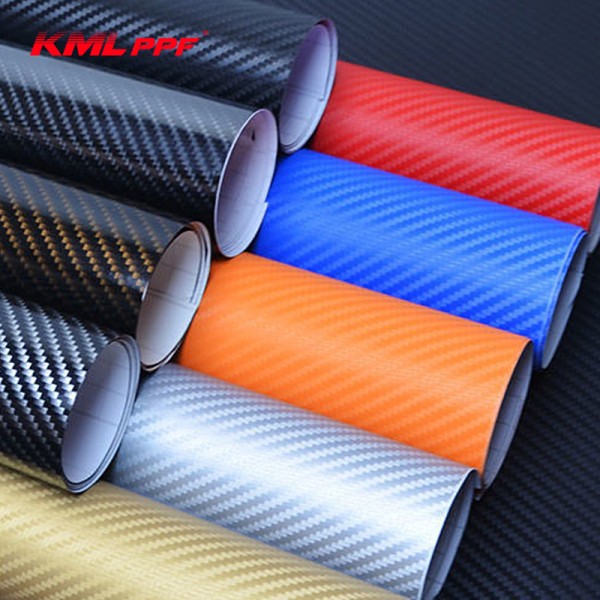 0.17mm 3D Carbon Fiber Tint  PVC PET Black Gold Carbon Fiber Wrap