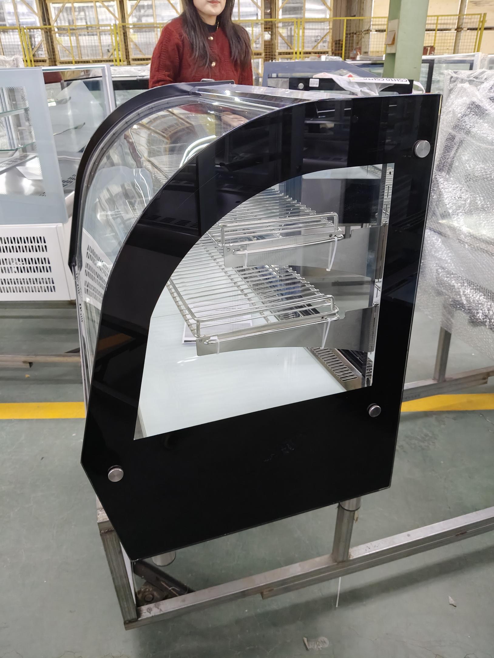 LISA90C Counter Top Curved Glass Cake Display Cooler for Cake Showcase
