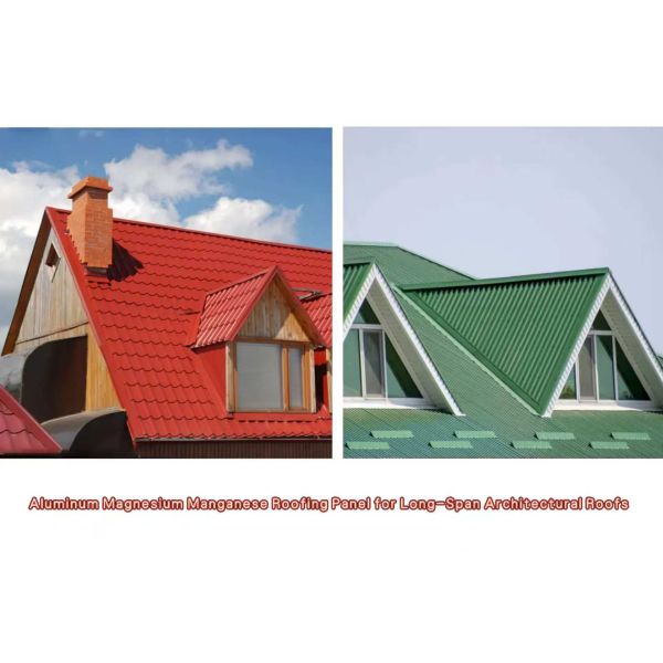 Lightweight Aluminum Magnesium Manganese Roof Panel with PVDF Fluorocarbon Coating and 50-Year Service Life