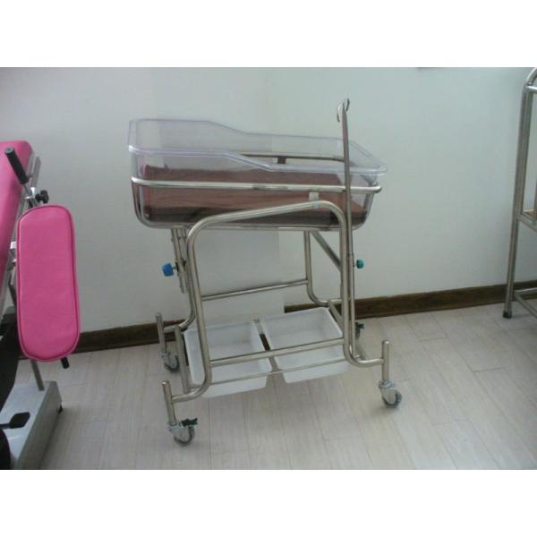 Pediatric Hospital Baby Bed For Infant , Hospital Baby Cot With Four Wheels