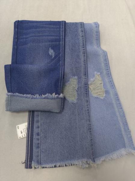Tejido vaquero de algodón poliéster azul cielo de 12.6 oz, 7x7, 180cm