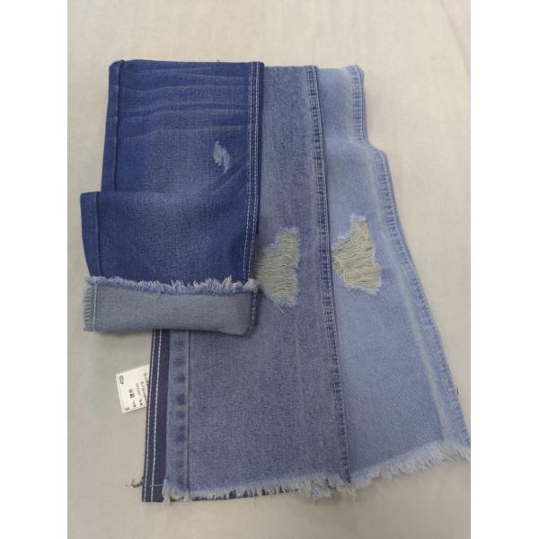 Tejido vaquero de algodón poliéster azul cielo de 12.6 oz, 7x7, 180cm