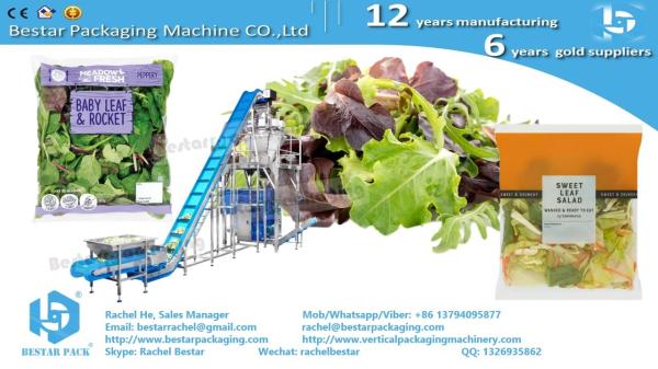 Mixing salad leafy vegetables automatic weighing and pouch packaging machine