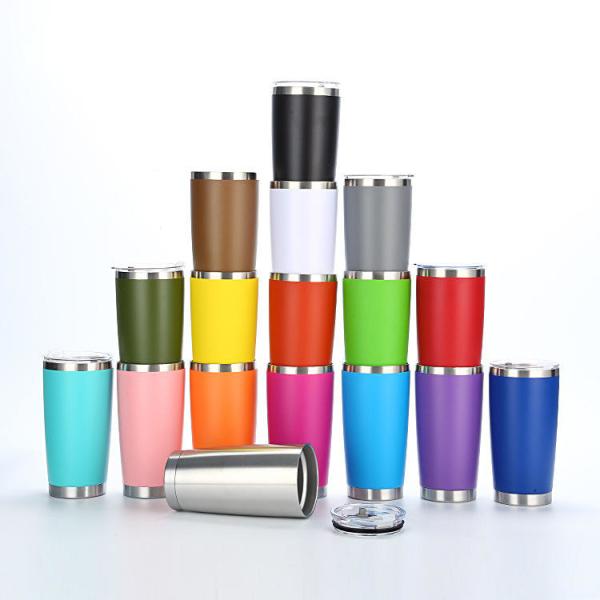 20 oz Travel Tumbler Cup Double Wall Vacuum Isolado de aço inoxidável Copo de café com tampa