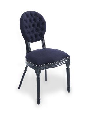 Hot sell oak wood  black linen fabric chair for wedding party and rent dining chairs