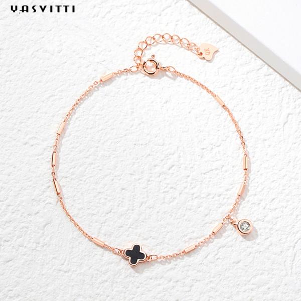 4 OEM браслета Кристл браслета раковины черноты лист 7.87in 1.53g серебряный