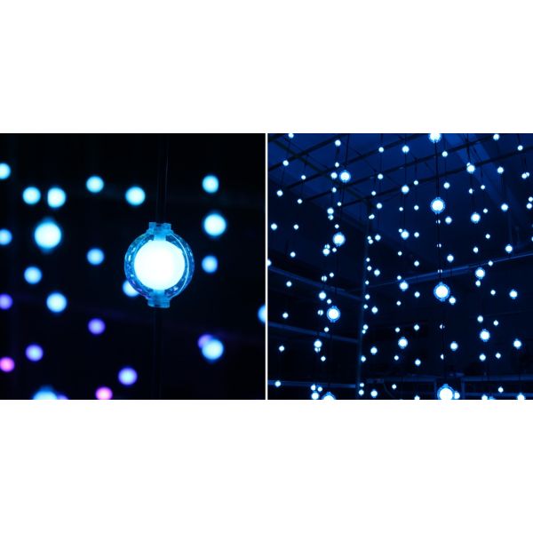 DC24V Addressable DMX RGB 36mm LED Ball String Lights with 360° Beam Angle