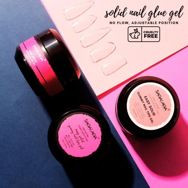 SAGALAGA Strong Adhesive Solid Gel Glue Custom Logo Glue Gel Polish for Press on Nail Transparent Tips Glue