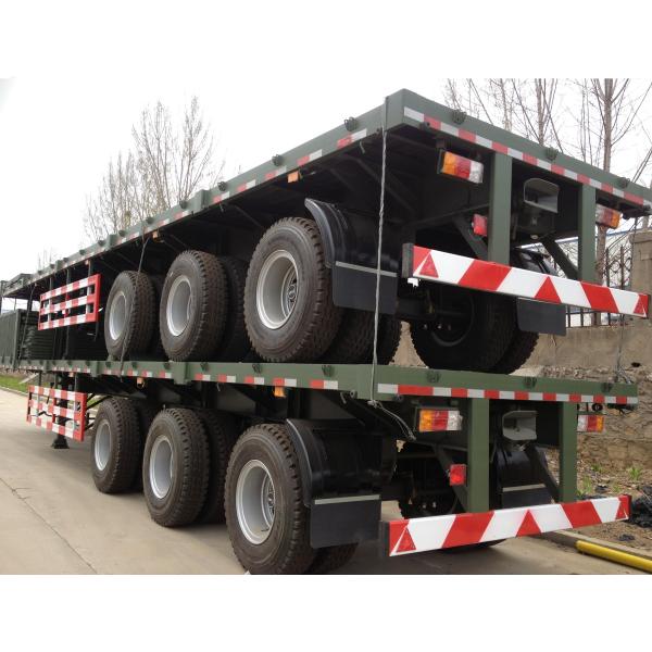 New Flat Bed Deck Semi Trailer For Container 25 - 40T CImc Heavy Truck Transportation