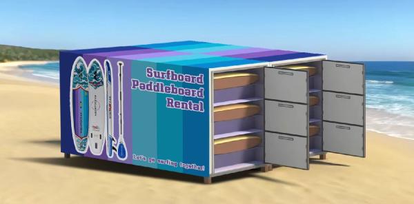 Automated SUP Kayak Vending Machine for Outdoor Rentals