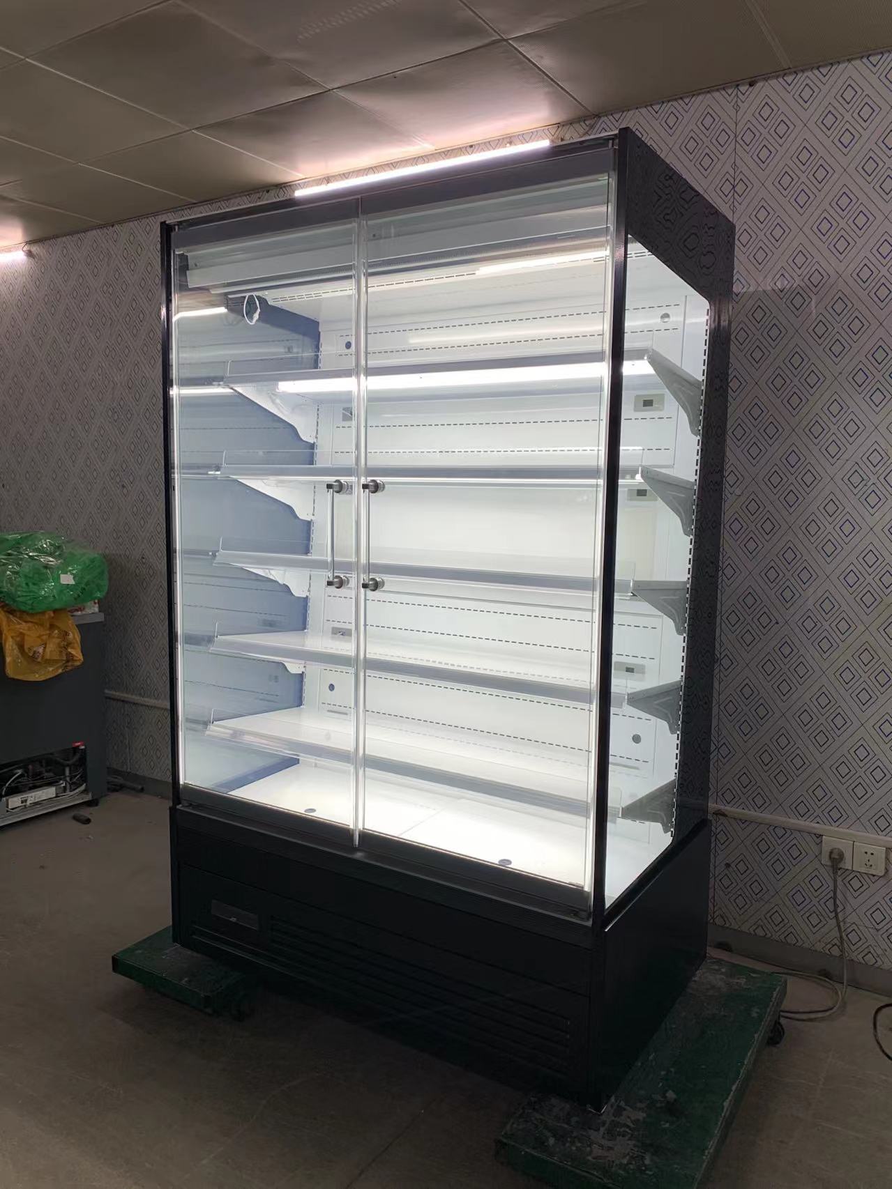 Многоэтажный двойной скользящий стеклянные двери открытый охладитель для нужд бизнеса охлаждения