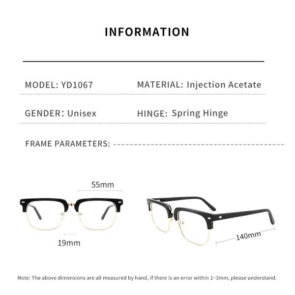 Ретро стекла металла ацетата заклепки, рамки Eyewear квадрата CE подгоняют логотип