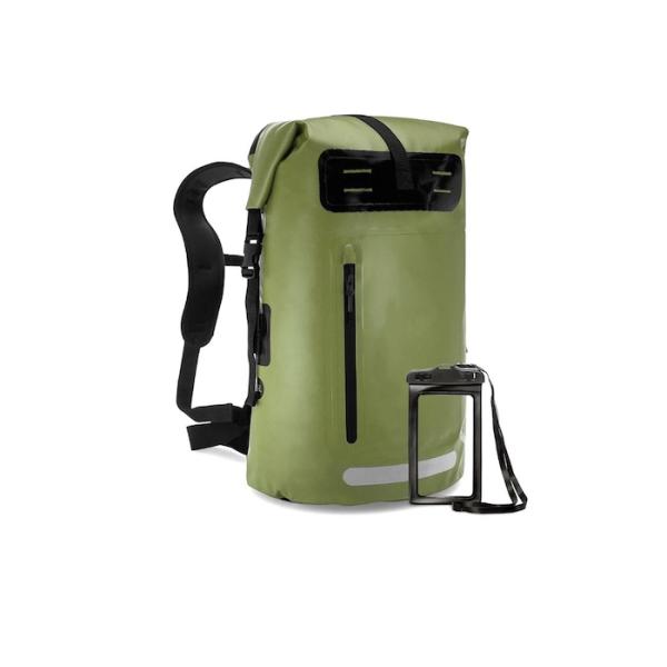 Mochila al aire libre de la lona del PVC del verde 500D de los accesorios que acampan frescos impermeables