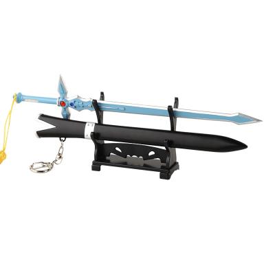 Blue Art online Sword Keychains Katana Mini Metal Sword Sao Dark Repulse Key Chain 22Cm Gift Toys Art For Man