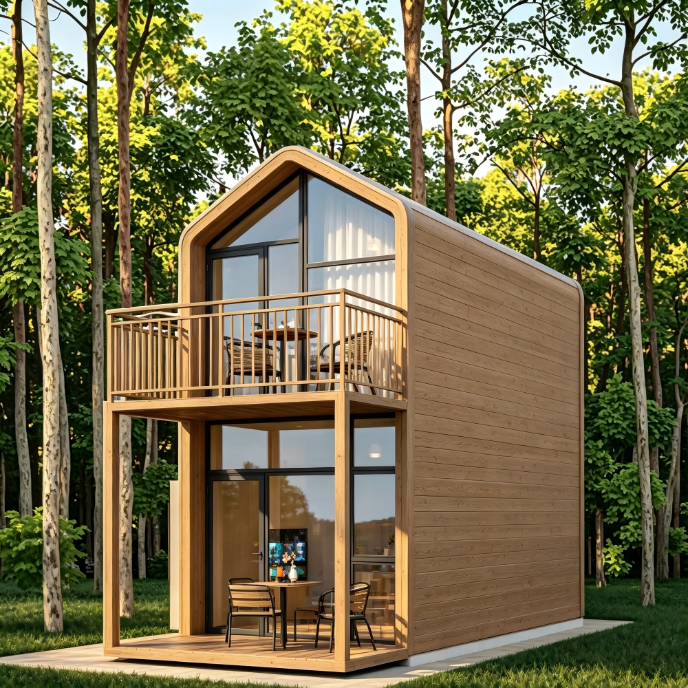 Durable Eco Friendly Glamping a Frame Cabin Prefab Modular Quick Assembly Windproof High ROI Mobile Tiny House