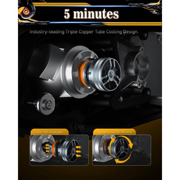 130W H1 H7 H4 H11 22000LM White Car Universal LED Headlight Bulb