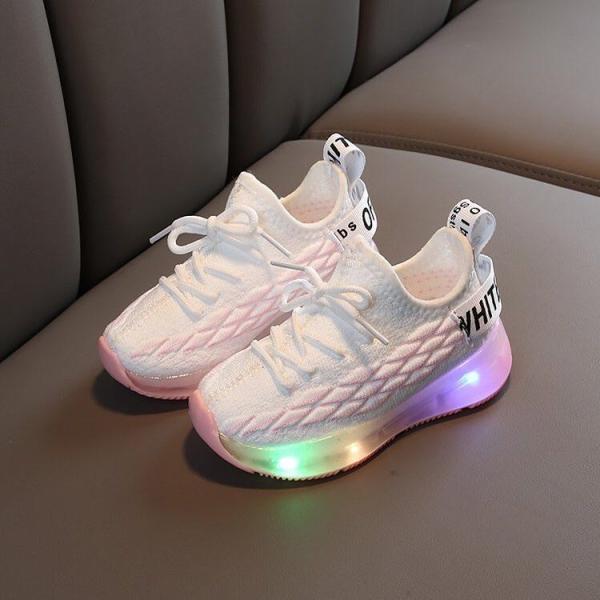 Light Outsole BSCI Children'S Sport Shoes Dragon Scale Pattern Knitting