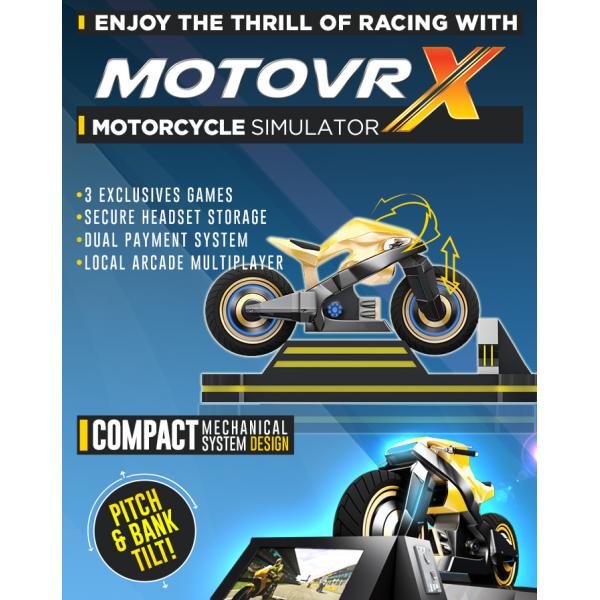 Black 1 Player VR Motorcycle Simulator Indoor Game For Virtual Reality Centre