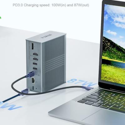18 em 1 Thunderbolt USB C Docking Station Multi Usb Hub DisplayLink 4K HDMI