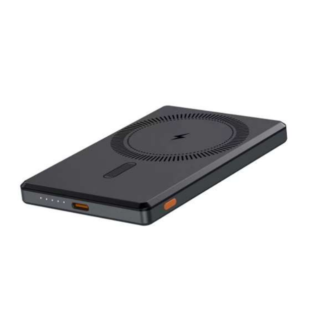 5000mAh Magnetic Wireless Power Bank, 20W Bidirectional Type-C, Grade-A Polymer 9.5mm Ultra-Slim, Gunmetal