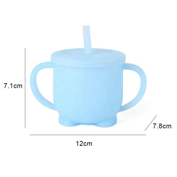 Чашка младенца продукта кухни силикона LFGB непахучая с ручками течебезопасными