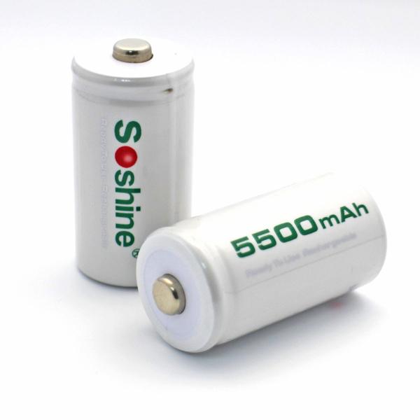 Soshine C Size Rechargeable Batteries 1.2V NiMH 5500mAh