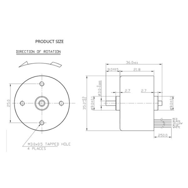 BLDC 3625 12V 3000rpm Dc Brushless Motors Low Noise For Home Appliance