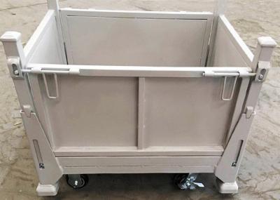 trole dos Stillages do armazém da gaiola da pálete do metal 500Kg branco com rodas