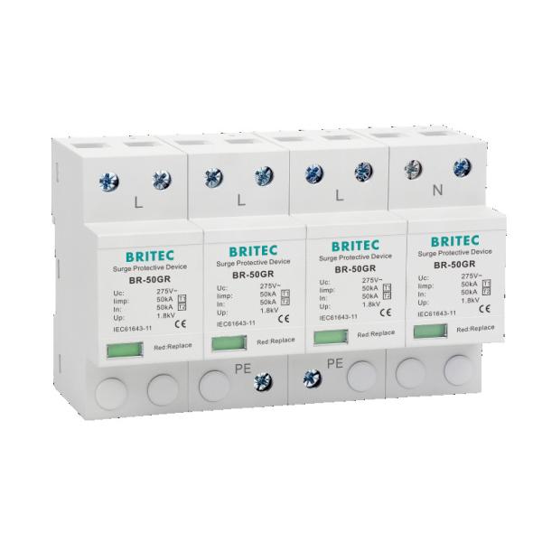 BR-50GR 4P  Type 1 spd 50ka Surge Protection Device 3 Phase Lightning Arrester device protective tuv ac surge arrester Überspannung schutz