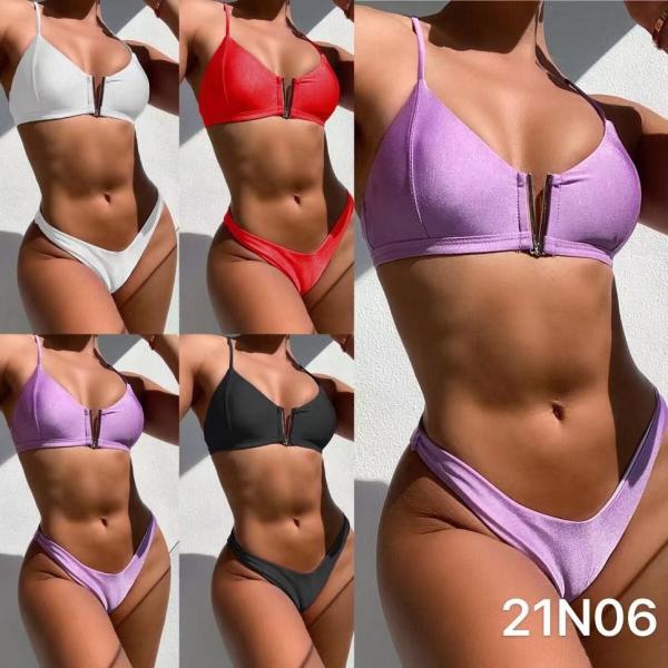 Bikini Push Up Swimsuit Stitching Transparent Split Sexy Swimming Suit For Ladies purple and other colour  cool bikini