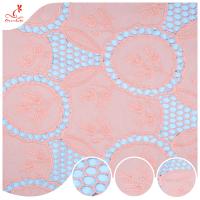 Le haut tissu 3d de dentelle de guipure a brodé le tissu multicolore de Tulle de broderie de fleur d'Applique