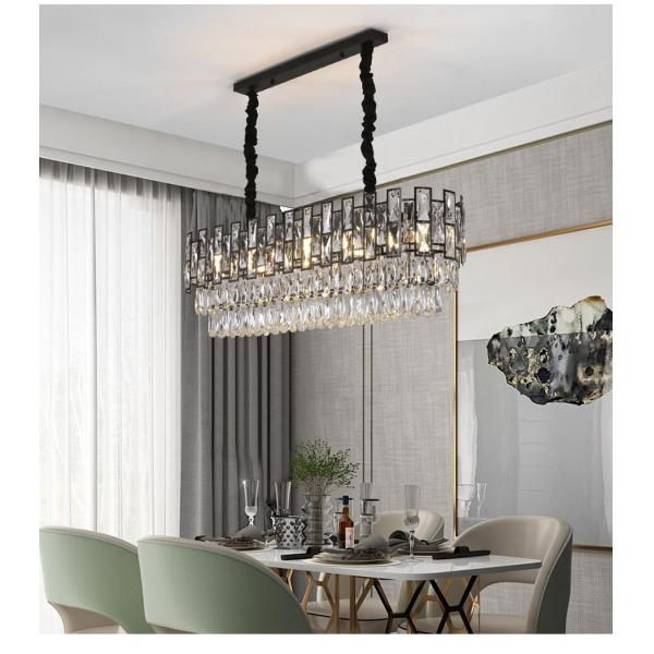 Modern crystal chandelier for Living Room Modern Rectangle Kitchen island indoor Lighting led Chandeliers(WH-CY-170)