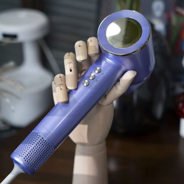 Sensor violet sèche-cheveux fonctionnement silencieux contrôle de la chaleur intelligent sèche-cheveux sans pinceau